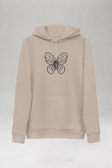 Embroidered Butterfly Hoodie Unisex via Pitod