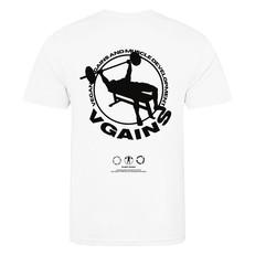 VGAINS Emblem Recycled Cool Training Tee Mens - White via Plant Faced Clothing