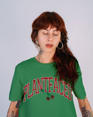 Cherry Tee - Broccoli Green from Plant Faced Clothing