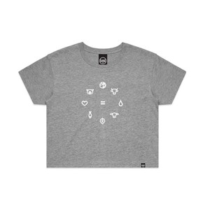 Equal Beings - Marle Grey Crop Tee from Plant Faced Clothing