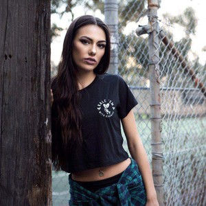 Kale 'Em With Kindness - Black Crop Top from Plant Faced Clothing