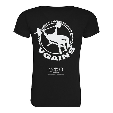 VGAINS Emblem Recycled Cool Training Tee Womens - Black from Plant Faced Clothing