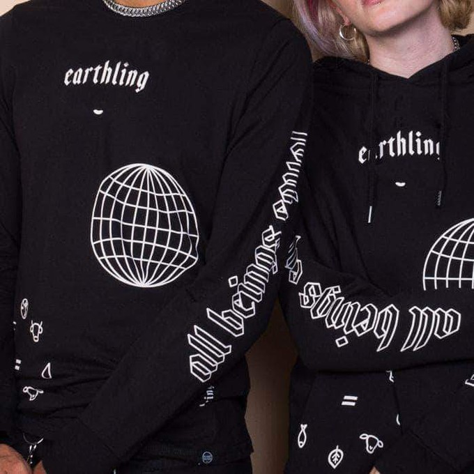 Earthling Long Sleeve - Black from Plant Faced Clothing