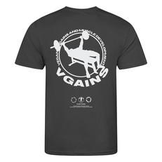 VGAINS Emblem Recycled Cool Training Tee Mens - Charcoal via Plant Faced Clothing