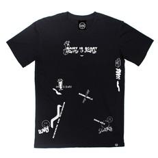 Dairy Is Scary Graffiti Collage Print - Black T-Shirt from Plant Faced Clothing