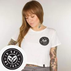 In Kale We Trust - White Crop Top from Plant Faced Clothing