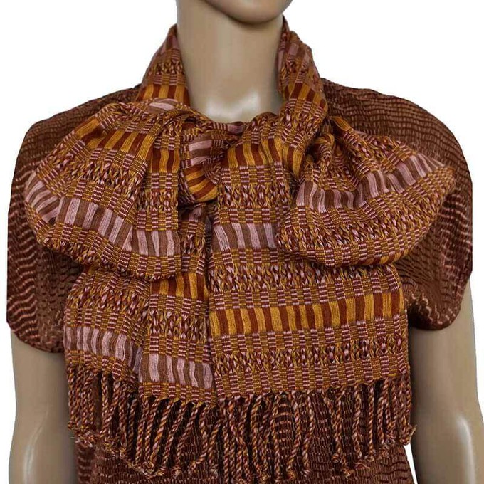 Scarf Brown - Cotton - Natural dyes - Ecofriendly & Fair from Quetzal Artisan