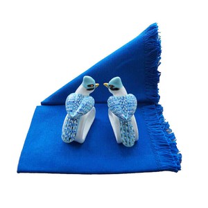 Blue Jay Napkin Rings - Cotton Napkins - Handmade & Fair from Quetzal Artisan