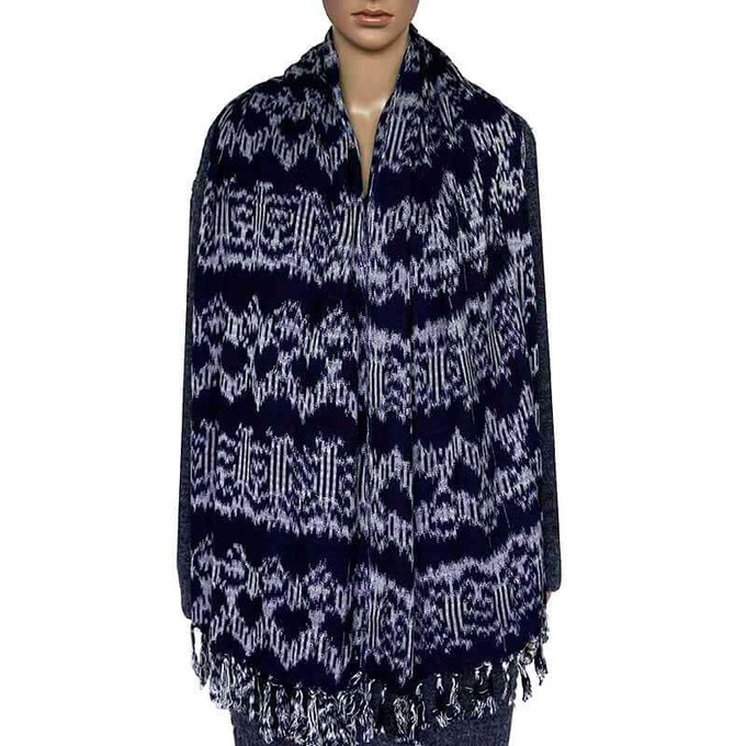 Blue Indigo Forest Shawl | Tie Dyed Eco-Friendly Scarf from Quetzal Artisan