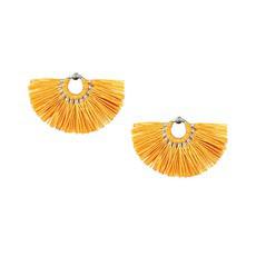 Mustard Fan Earrings - Handmade Fairtrade Boho Jewelry via Quetzal Artisan