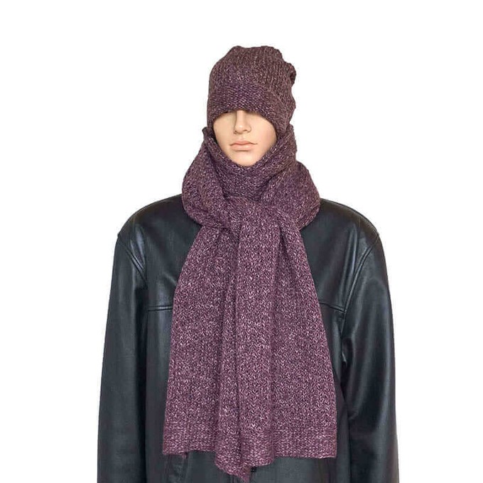 Scarf and Hat Mulberry - Alpaca Wool Long Scarves For Men from Quetzal Artisan