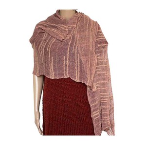 Shawl Sand Brown - Handmade of Thin Pima Cotton and Bamboo from Quetzal Artisan