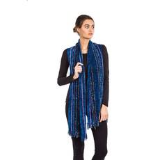 Bamboo Scarf Blue - With Ribbon - Beautiful and Fairtrade via Quetzal Artisan