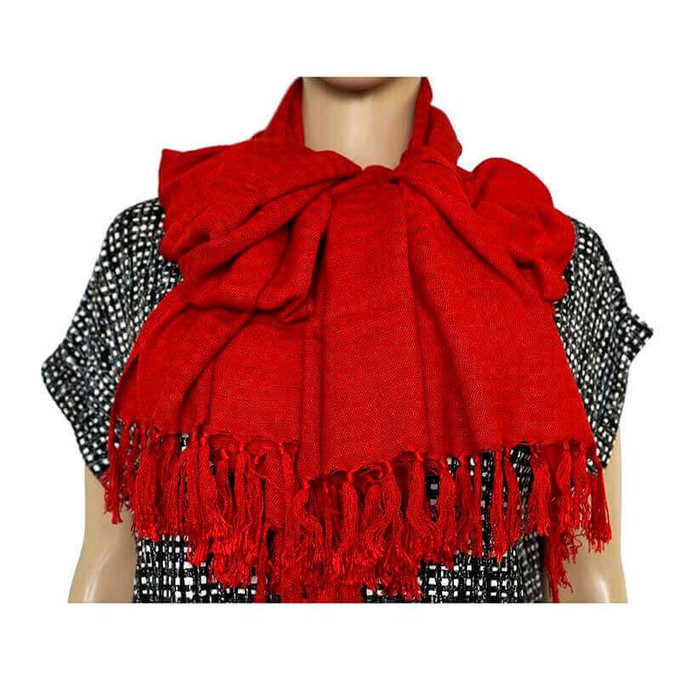 Shawl Red - Natural Dyes - Stylish, Ecofriendly & Fairtrade from Quetzal Artisan