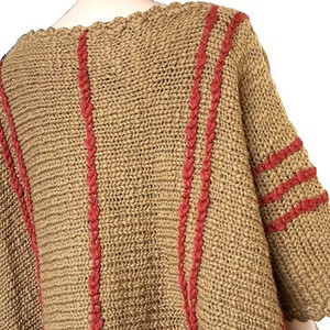 Poncho Ochre Coral - Women Pullover Poncho Stylish and Warm from Quetzal Artisan