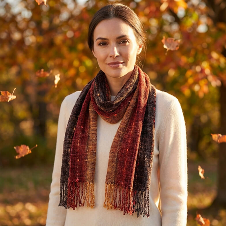 Sjaal voor de herfst - Fairtrade biologisch bamboe chenille accessoire