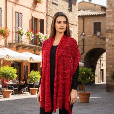 Crimson Red Shawl- Handwoven Thin Versatile Women Scarves via Quetzal Artisan