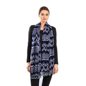 Blue Indigo Forest Shawl | Tie Dyed Eco-Friendly Scarf from Quetzal Artisan