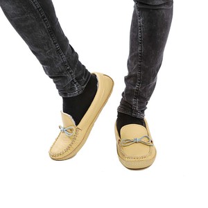 Men Moccasins Natural - Leather Slippers Native Footwear from Quetzal Artisan