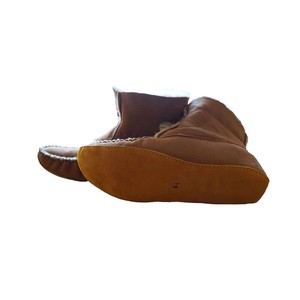 Men Sheepskin Moccasin Boots - Handmade Warm House Slippers from Quetzal Artisan