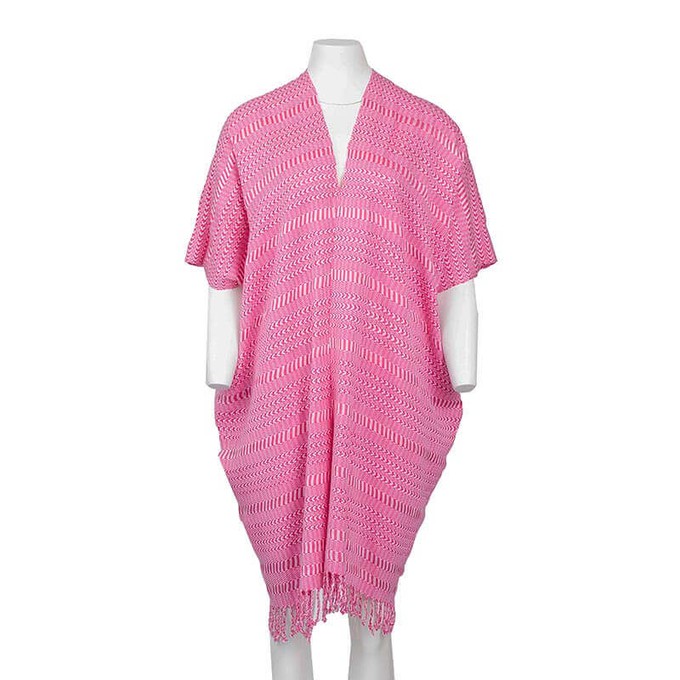 Pink Summer Poncho - Eco-friendly Fairtrade Cotton Tunic from Quetzal Artisan