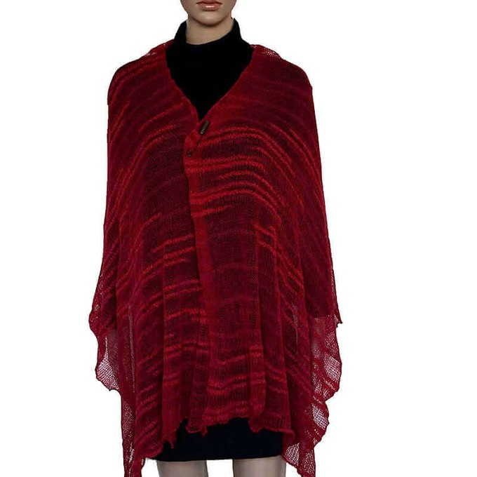 Crimson Red Shawl- Handwoven Thin Versatile Women Scarves from Quetzal Artisan