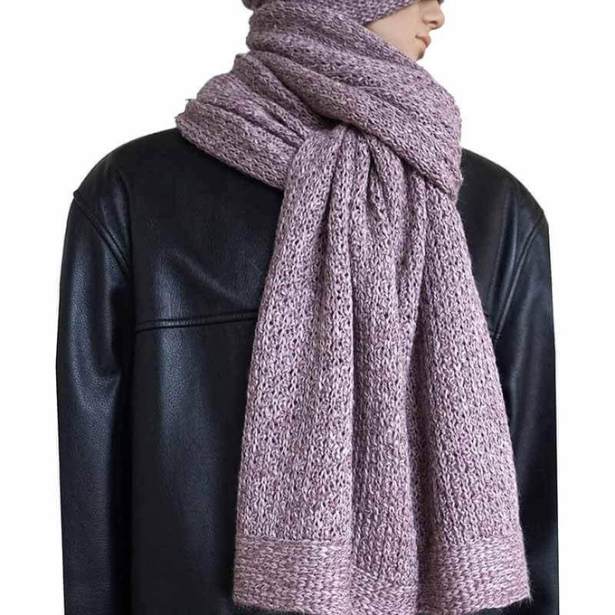 Scarf and Hat Seashell - Men's Winter Scarf Alpaca Wool from Quetzal Artisan