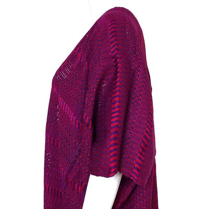 Cotton Poncho Fuchsia - Natural Dyes - Stylish & Ecofriendly from Quetzal Artisan