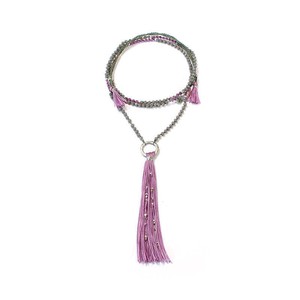 Tassel Necklace Lavender - Handmade, Beautiful and Fairtrade from Quetzal Artisan Tassel Necklace Lavender - Handmade, Beautiful and Fairtrade from Quetzal Artisan
