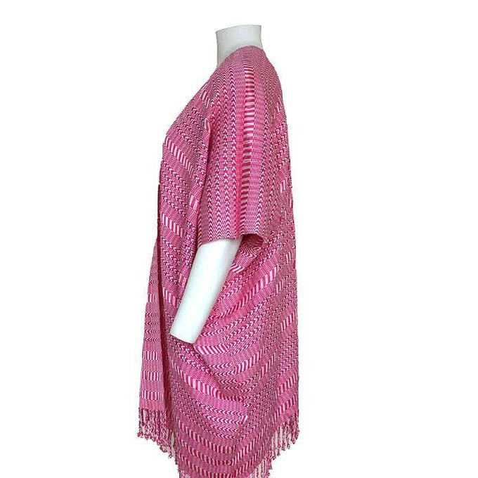 Pink Summer Poncho - Eco-friendly Fairtrade Cotton Tunic from Quetzal Artisan