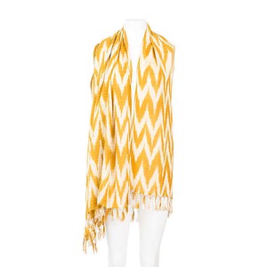 Golden Waves Tie Dye Shawl | Eco-Friendly Woven Yellow Scarf from Quetzal Artisan