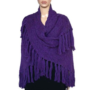 Purple Triangle Shawl - Versatile Lightweight Alpaca Poncho from Quetzal Artisan