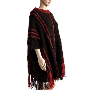 Poncho Chocolate Brown - Wool Pullover Poncho Stylish & Warm from Quetzal Artisan