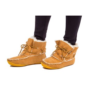 Sheepskin Short Boots - Women Warm Winter Moccasins Indoors from Quetzal Artisan