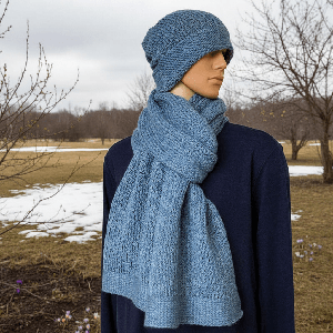 Scarf and Hat Sea Foam - Men's Alpaca Wool Scarf Beanie Set from Quetzal Artisan