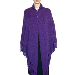 Purple Triangle Shawl - Versatile Lightweight Alpaca Poncho from Quetzal Artisan