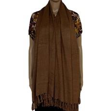 Dark Brown Hand Woven Shawl | Natural Dyed Eco-Friendly Wrap via Quetzal Artisan