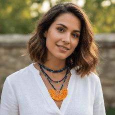 Mustard Fan Tassel Necklace - Fairtrade Handmade Jewelry via Quetzal Artisan