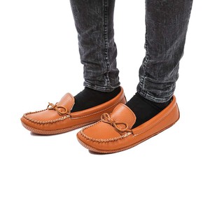 Moccasins Chestnut Brown - Men's Winter Slippers Soft Soles from Quetzal Artisan