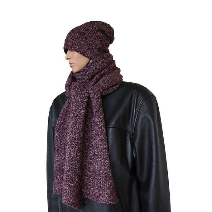 Scarf and Hat Mulberry - Alpaca Wool Long Scarves For Men from Quetzal Artisan