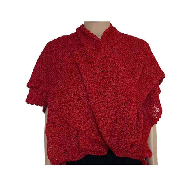 Poncho Tunic Red - Fashionable and Versatile Poncho Shawl from Quetzal Artisan