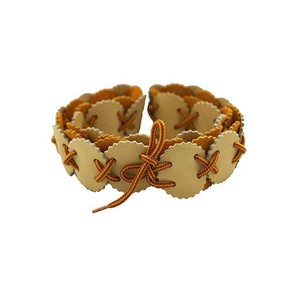 Belt Natural Yellow - Leather - Aboriginal Design + Handmade from Quetzal Artisan