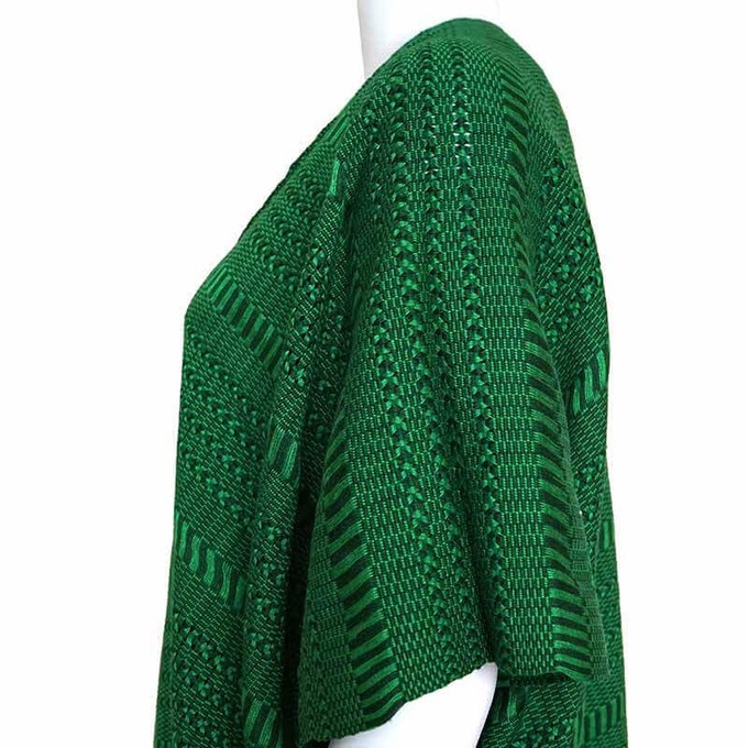 Green Summer Poncho - Eco-friendly & Fairtrade Cotton Tunic from Quetzal Artisan