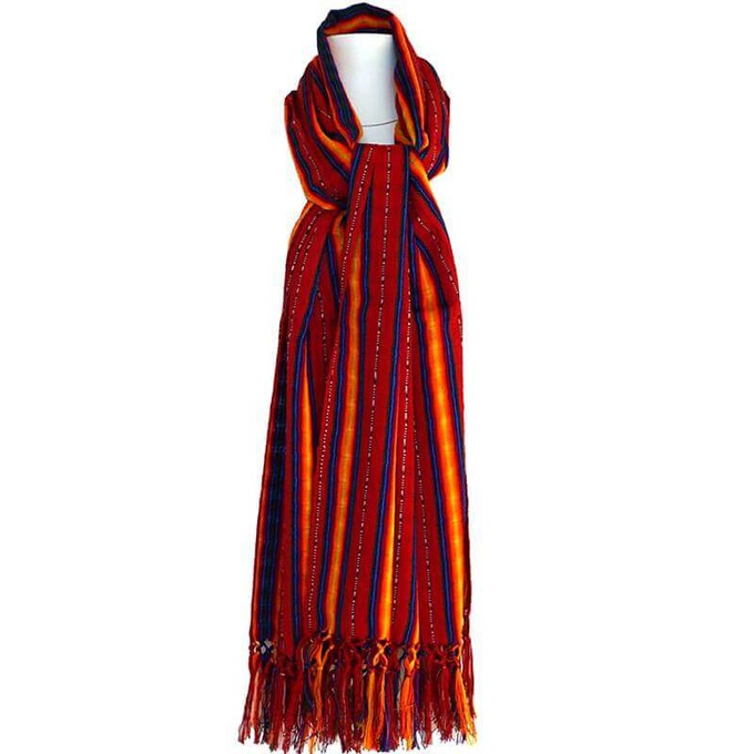 Multicolour Scarf - Mayan Design Handmade and Fairtrade from Quetzal Artisan