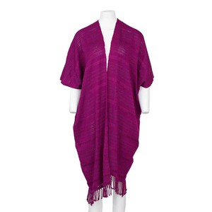 Red Blue Summer Poncho - Fairtrade Ecofriendly Cotton Tunic from Quetzal Artisan