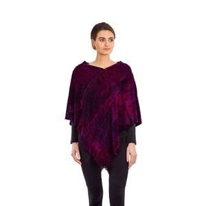 Poncho Magenta - Handwoven Organic Bamboo Chenille Wrap from Quetzal Artisan