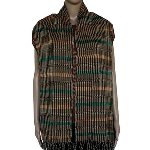 Scarf Green Brown - Natural Dyes - Ecofriendly and Fairtrade from Quetzal Artisan