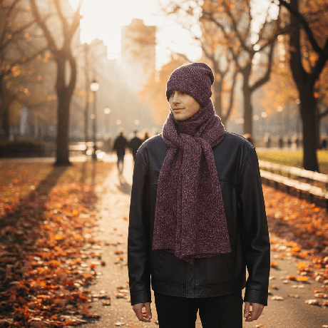 Scarf and Hat Mulberry - Alpaca Wool Long Scarves For Men from Quetzal Artisan
