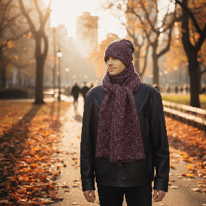 Scarf and Hat Mulberry - Alpaca Wool Long Scarves For Men from Quetzal Artisan