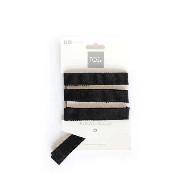 Sandals Black - Cotton Straps - Beads Accessory - Fairtrade from Quetzal Artisan